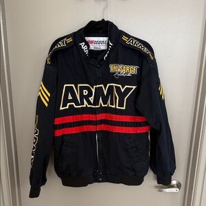 VINTAGE Men's Navy Blue Army Racer Jacket